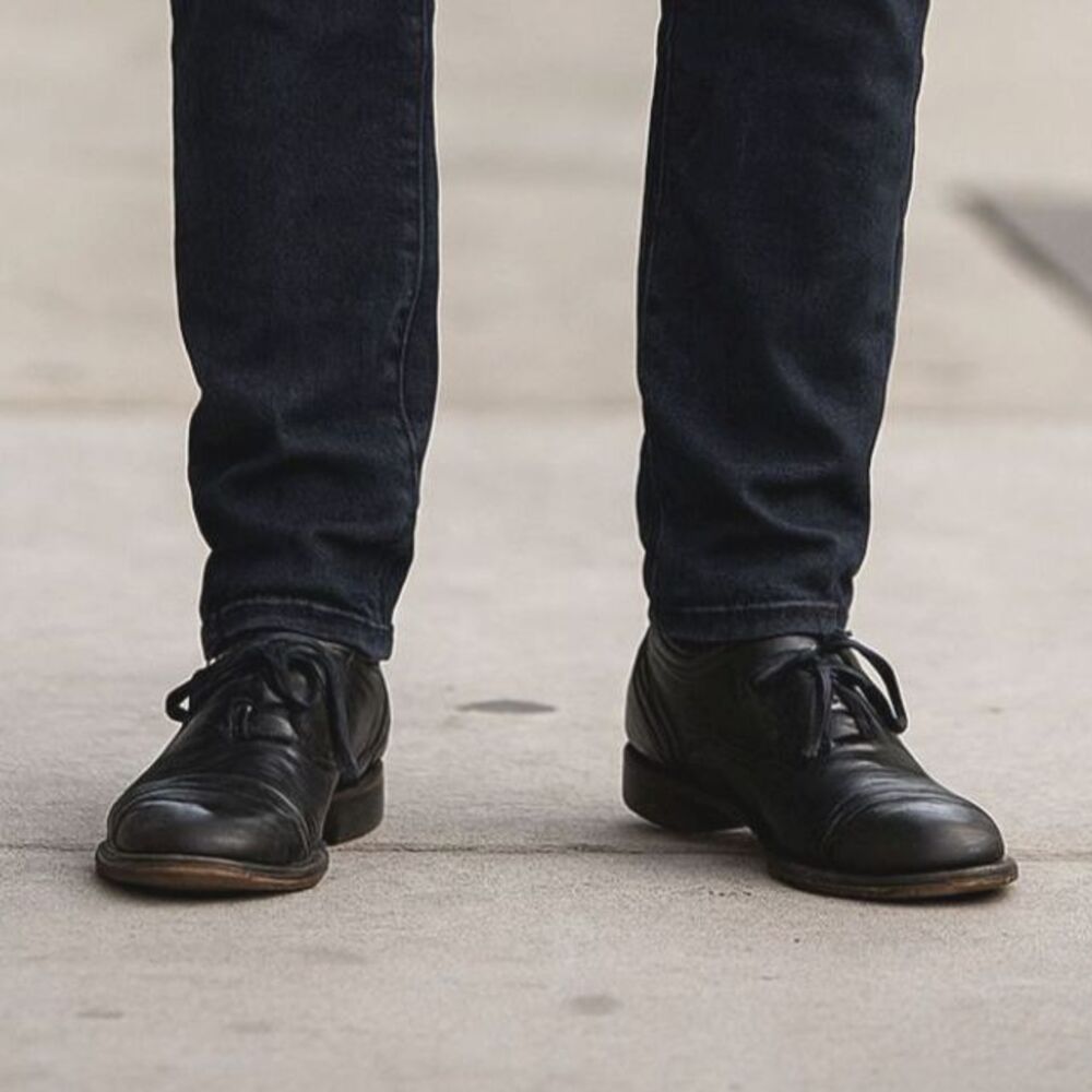 John Varvatos Star USA Black Oxford Brogue Leather Lace Up Shoes  Mens Size 10.5